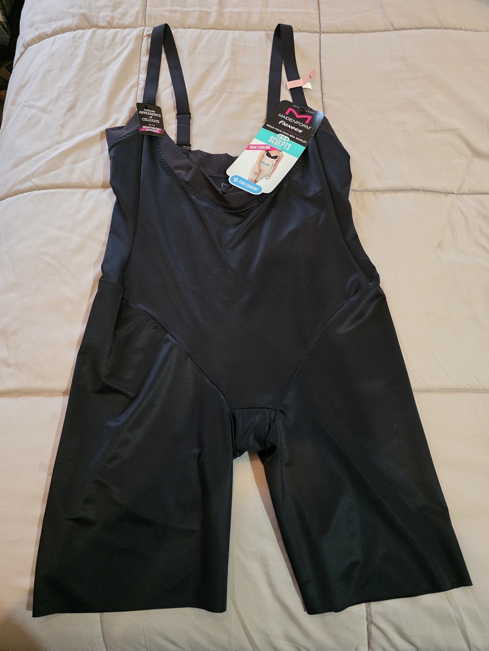 Maidenform Black Bodyshaper Romper with Adjustable Straps